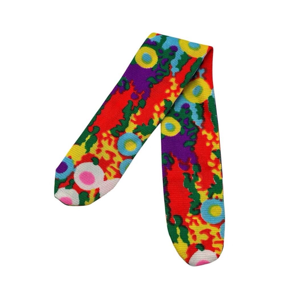 Vintage Flower Power Mini Dress Retro Floral Psychedelic Handmade 60s Size Small - Picture 14 of 14